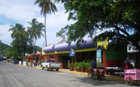 Restaurants along the beach in San Juan del Sur